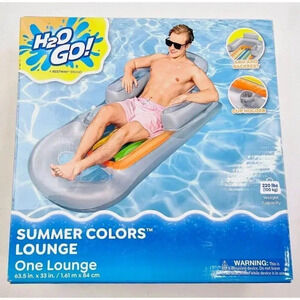 H2O Bestway Summer Colors Arm and Backrest Cup Holder Pool Floating Lounge NWB